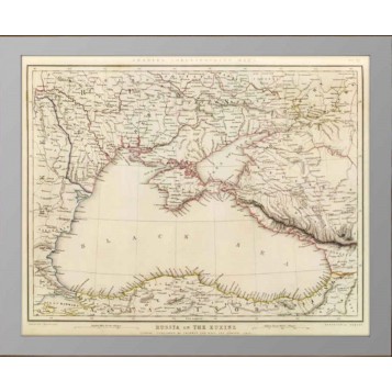 Старинная карта Россия на Черном море - в подарок и в интерьер