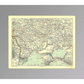 Крым, Малороссия, Южная Россия на антикварной карте 1896 года.