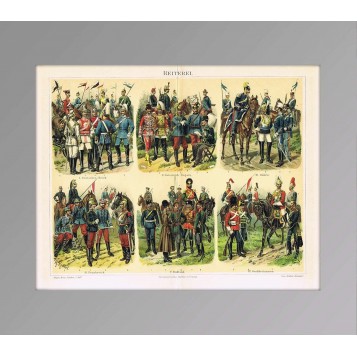 Униформа кавалерии 1897 года в старинной литографии
