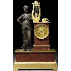 Старинные каминные часы "Калипсо" в стиле Ампир,Франция,1810-20-е года.