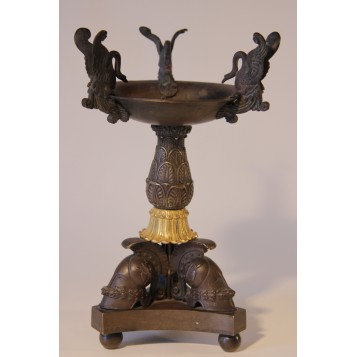 Старинная ваза Лебедь, русская антикварная бронза в стиле Ампир