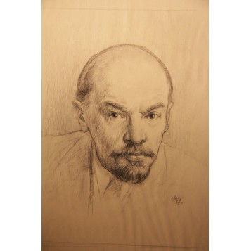 Рисунок В. Ленин художник Николай Николаевич Жуков Соц реализм
