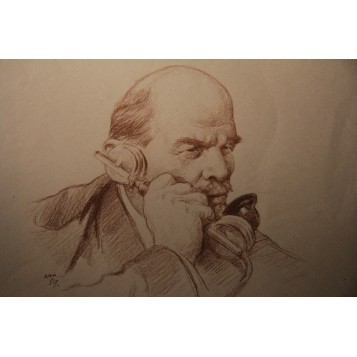 Рисунок В. Ленин говорит художник Николай Николаевич Жуков Соц реализм