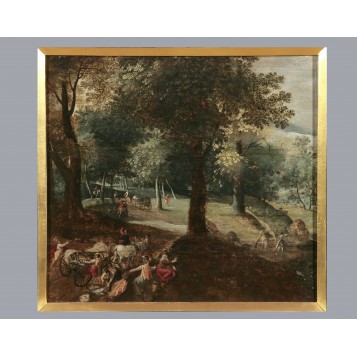 Антикварная живопись, старинная картина Андриан Ван Сталбемт, Фландрия