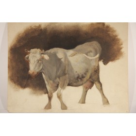 Старинный академический рисунок "Корова",XIX век
