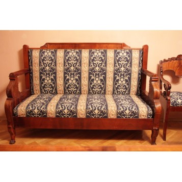 Старинный русский диван - скамья Ампир