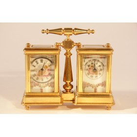 Антикварные каретные часы с барометром,Англия, XIX век