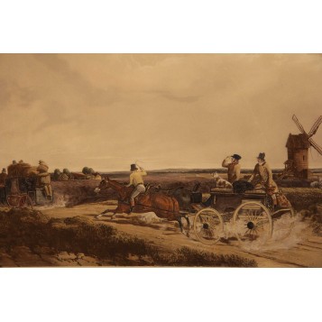 Парные старинные гравюры "Экипажи",Англия, 1848 г.