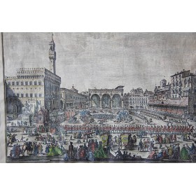 Антикварная гравюра Палаццо Веккьо ,Флоренция