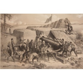 Старинная английская гравюра о битве за Севастополь