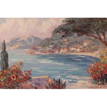 Художник Aldo Conti Итальянская живопись Неаполитанский залив с видом на Визувий