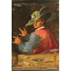 3755 Антикварная картина Продавец устриц школа художника Filippo Napoletano
