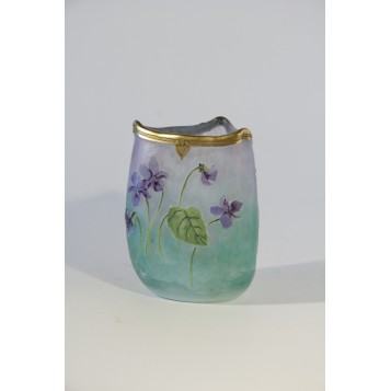 Антикварная стеклянная вазочка в стиле Модерн,Франция, начало XX века