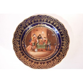 Антикварная декоративная фарфоровая тарелка Дрезден 19 век