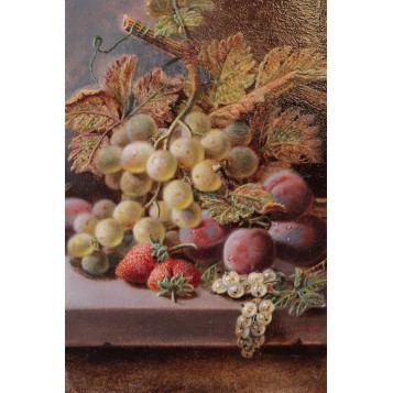 Антикварная картина Старинный натюрморт с фруктами Oliver Clare