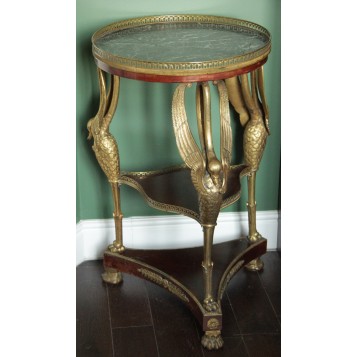 Старинный столик-этажерка с бронзой, АМПИР