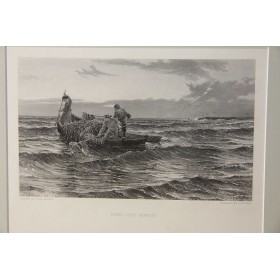 Антикварные гравюры на тему-морские пейзажи с кораблями