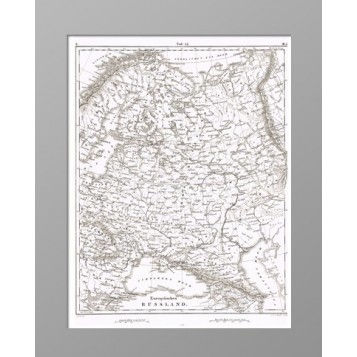 Европейская часть Российской империи. 1851 год. Хек. Старинная карта