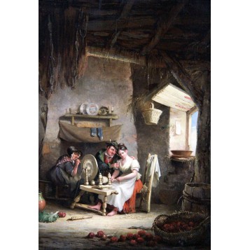 Старинная английская жанровая картина сер.19 века художника J.Canday купить в подарок