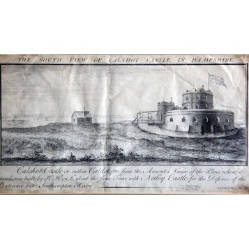 Вид на замок Кэлшот в графстве Хэмшир на английской гравюре 1733 года