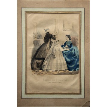 Антикварная гравюра для журнала "Journal des Demoiselles" Англия 19 век