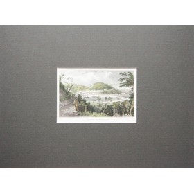 Пейзаж города Торки графство Девоншир в старинной английской гравюре 19 века