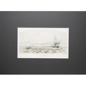 Вид на Севастополь с моря в антикварной английской гравюре 19 века