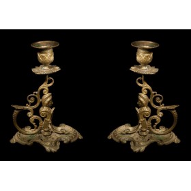 Купить парные бронзовые свечники Франция 19 века в подарок