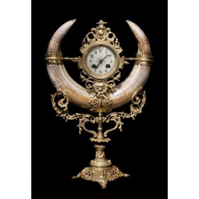Антикварные французские каминные часы якорный крест