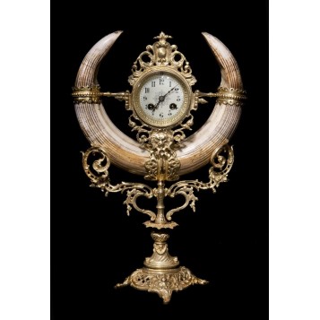 Антикварные французские каминные часы якорный крест