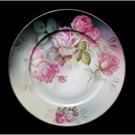 Антикварная тарелка кабинетная розы Striegau