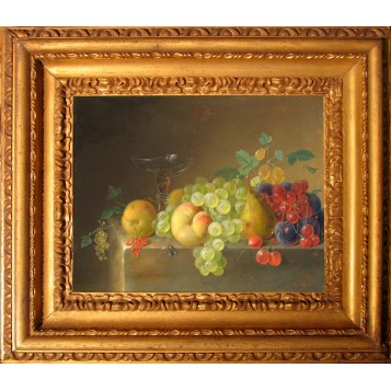 Натюрморт с персиками и виноградом. БЭЛЬ Пьер Франсуа ван.