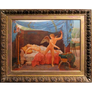 Антикварная картина Амур и Психея. Луиджи Крозио. Италия, 19 век.