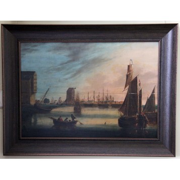 Старинная картина Морской пейзаж 19 века, голандская школа