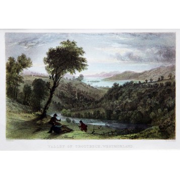 Долина Трутберг в районе Вестморлэнд на старинной английской гравюре 19 века