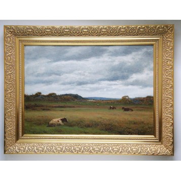 Старинная картина Сельский пейзаж художника Джозефа Кнайта