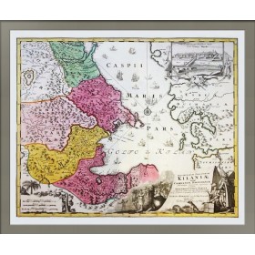 Старинная карта Каспийское море, 1728 год