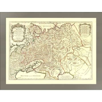 Белая Россия или Московия. Старинная карта. 1717