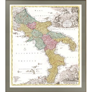 Карта. Неаполитанское королевство, 1730