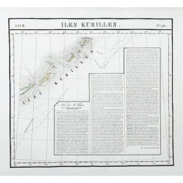 Антикварная карта Курильские острова: русские экспедиции