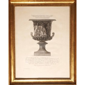 Антикварная гравюра с изображением античной вазы