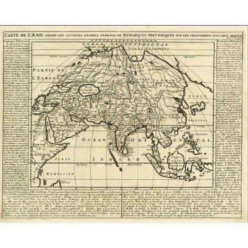 Карта Азии по древним авторам, обогащенная историческими записками о произошедших там изменениях, 1719 г.