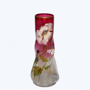 Антикварная стеклянная ваза Musset в стиле модерн