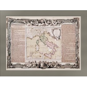 Антикварная карта Италии 18 века