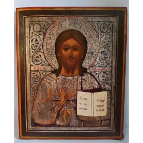 Антикварная икона Христос Пантократор