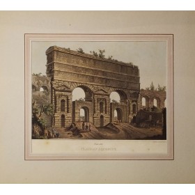 Старинная литография Акведук Нерона