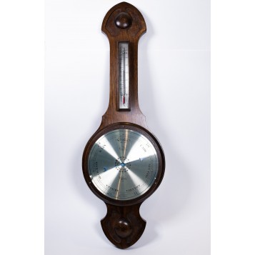 Антикварный барометр с металлическим циферблатом,Англия, начало XX века
