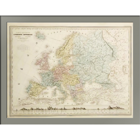 Политикo-административная карта Европы  1867 г.