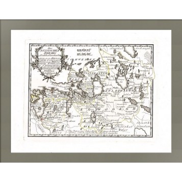 Антикварная карта управляемой Российской империей Риги или герцогства Лифляндского,... etc. 1789 год