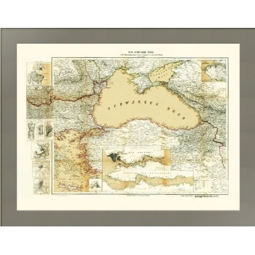 Карта Черного моря вместе с театром военных действий в европейскoй и азиатской Турции по Ф. Хандтке